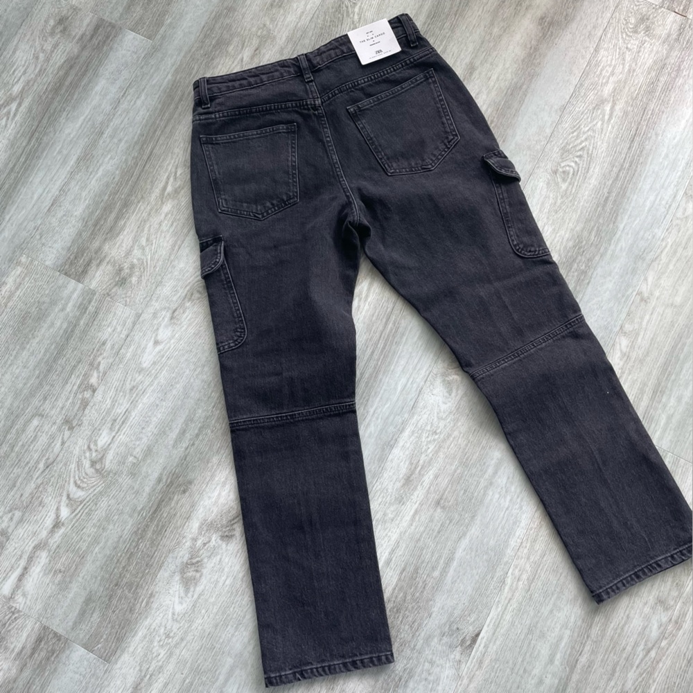 NWT 🦋 ZARA Washed Black “The Slim Cargo” | Size: 6 - Picture 5 of 13